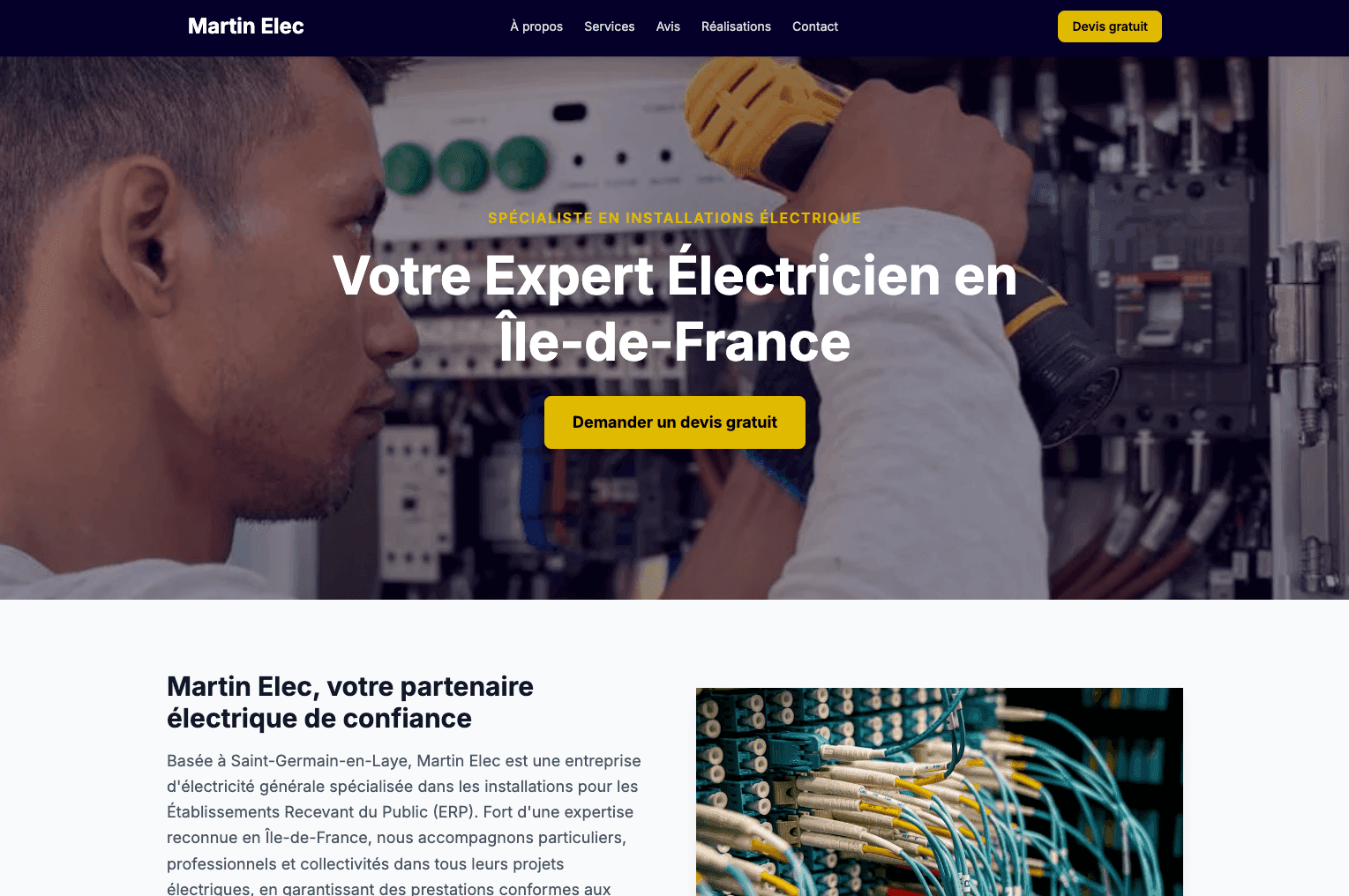 Exemple de site pro généré en 5 minutes